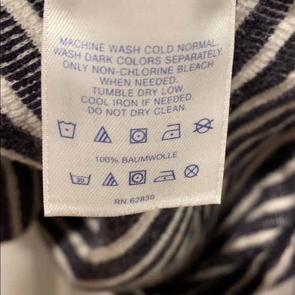 Lands End Thick Warm French Terry Striped Crew - Picture 5 of 13